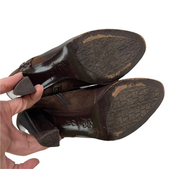 Diane Von Furstenberg Leather Ankle Booties Braided Studded Brown Suede Size 7.5 - Picture 12 of 16